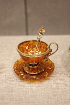 俄罗斯国礼琥珀葡萄茶具