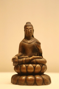 七世纪铜释迦牟尼坐佛像