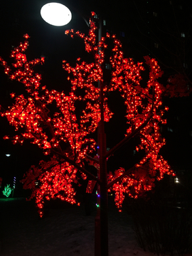 红色led灯树节日树仿梅