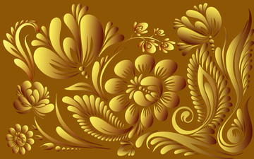 金色浮雕花纹背景墙