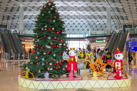 圣诞树 圣诞节装饰 机场圣诞