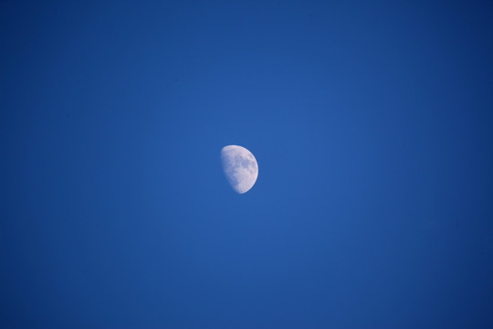 月亮 蓝色 空间 明亮 天空