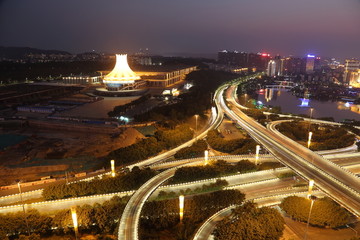 南宁城市风光会展中心夜景