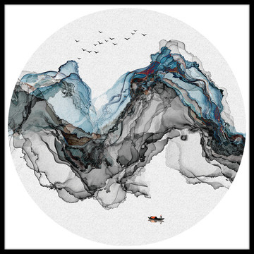 水墨画 新中式抽象意境水墨挂画