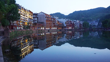 沱江 朝霞 风光