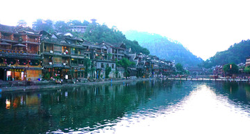 沱江 朝霞 风光