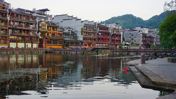 沱江 朝霞 风光
