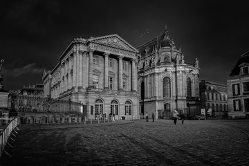 凡尔赛宫黑白照片