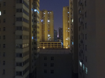 高楼大厦夜景航拍 万家灯火