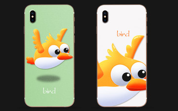鸟 苹果手机壳设计手绘图案