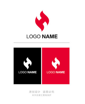 原创logo设计 H 科技