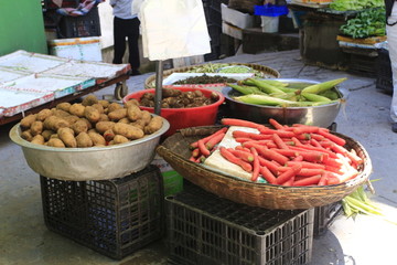 菜市场蔬菜零售摊