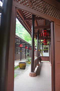 眉山三苏祠 来凤轩 中式庭院