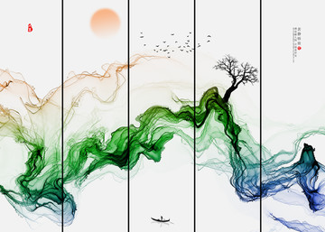 禅境水墨山水画 简约新中式