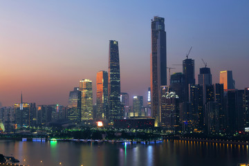 广州珠江新城城市建筑风光夜景