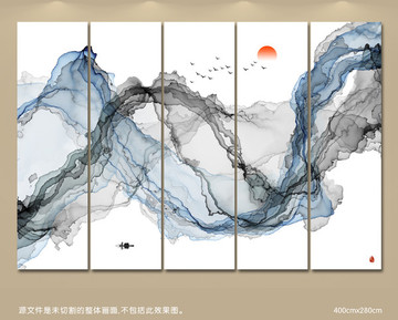 新中式抽象意境水墨画 玄关水墨