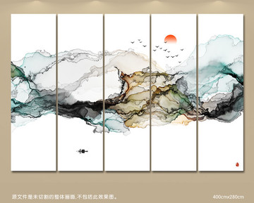 新中式抽象意境水墨画 客厅水墨