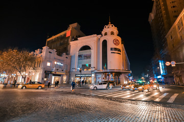 哈尔滨 中央大街 夜景 街景
