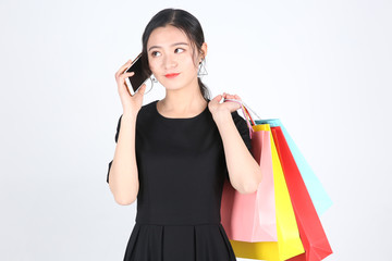 美女购物消费 