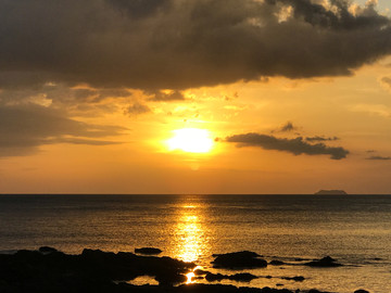 海边日落 夕阳海景 海上落日