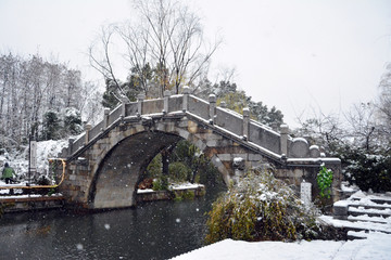 冬雪古桥