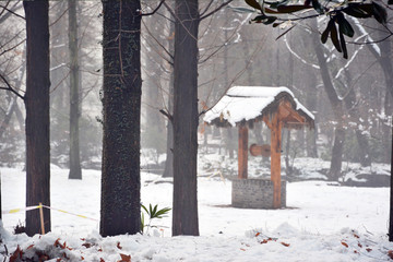 雪地古井