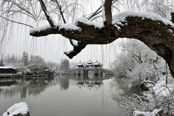 五亭桥雪景