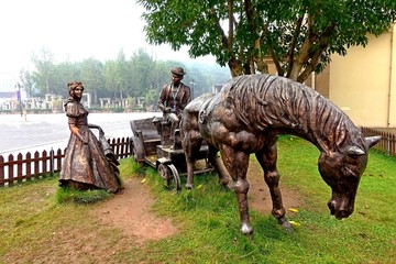 欧洲马车雕塑
