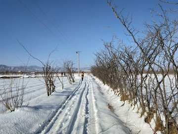 富平县农村雪景