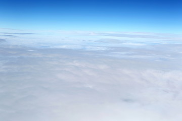 航拍俯视蓝天下的层级云