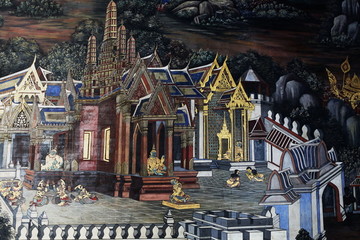 泰国国壁画古代寺庙