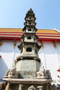 泰国国石雕七级佛塔