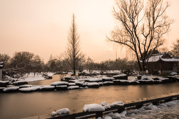 明孝陵景区雪景