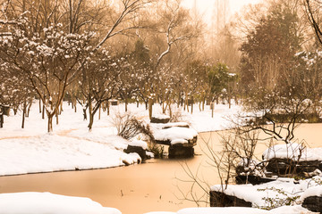 明孝陵景区雪景