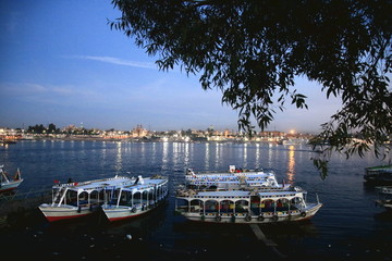 尼罗河夜景非洲 埃及 旅游 旅
