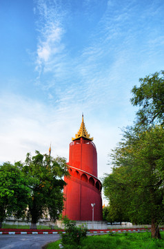 缅甸曼德勒王宫的瞭望塔