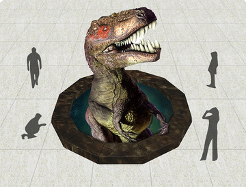 3D地板画恐龙 3D地井恐龙