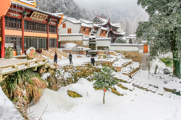 九华山雪景