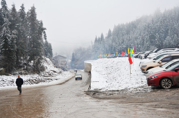 雪景素材 冷水镇雪景