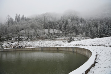 浪漫雪景  雪山雪地