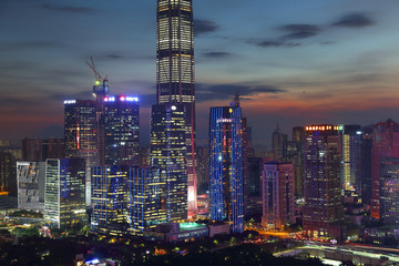 深圳福田中心区建筑风光夜景