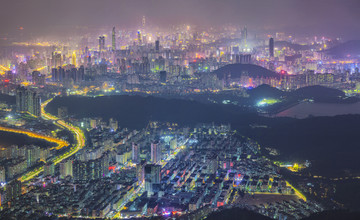 深圳市区夜景 高清拼接图