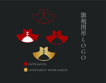 旗袍图形logo