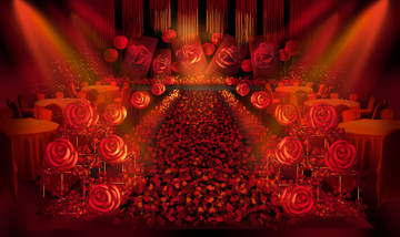 玫瑰之约婚礼电脑手绘设计效果图