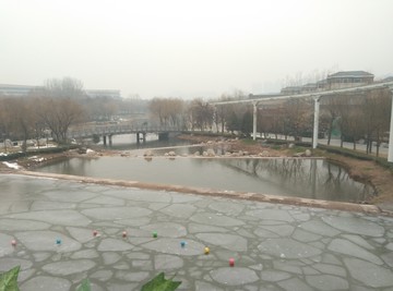西安 曲江池 雪景 旅游