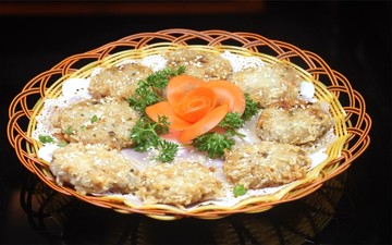 香脆锅巴藕饼
