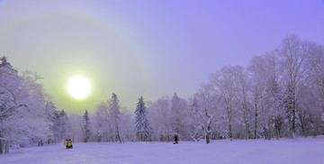 雾凇 冰雪风光 雪景 蓝天白云