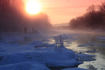 冬季不冻的河流