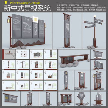 新中式导视系统 平面送效果图