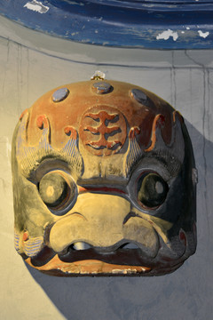 客家面具 木雕老虎面具